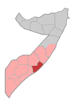 Location in Southern Somalia.