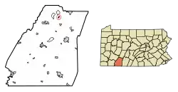 Location of Benson in Somerset County, Pennsylvania.