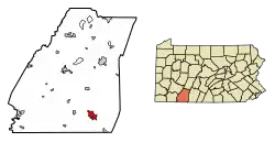 Location of Callimont in Somerset County, Pennsylvania.