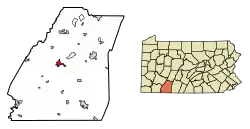 Location of Somerset in Somerset County, Pennsylvania