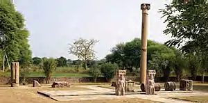A victory pillar of Yashodharma at Sondani, Mandsaur district