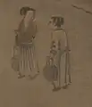 Rural women wearing pleated skirts with a shan and ru, Song dynasty.