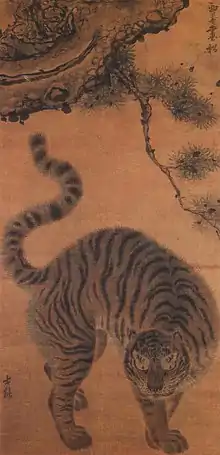 Tiger under a pine treeSonghamaenghodo