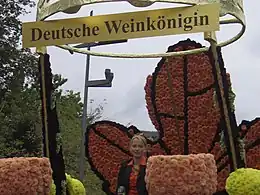 Neustadt Vintage Festival parade: Float with Sonja Christ (Moselle wine region), the German Wine Queen 2009/10