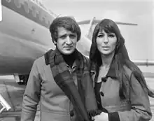 Sonny & Cher at Schipol Airport, Netherlands in 1966
