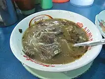 Sop saudara served with buffalo meat