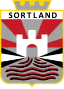 Former coat of arms of Sortland (1950s-1985)