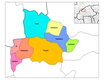 Provincial map of its departments