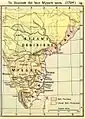 Map illustrating the Anglo-Mysore Wars, 1784.