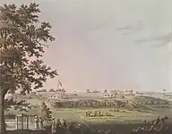 South East View of Osar by James Hunter (d.1792) (coloured in 1804)