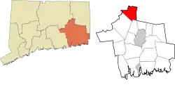 Windham's location within the Southeastern Connecticut Planning Region and the state of Connecticut