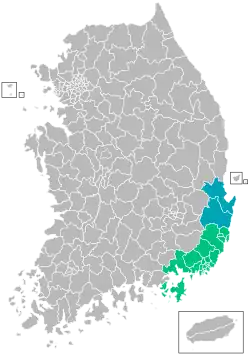 Location of Southeastern Maritime Industrial Region
