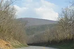 Jacks Mountain, a major feature of the township's topography, seen from across the Juniata River