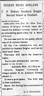 A newspaper article describing the playing of a football game