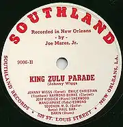 Label of Southland Record featuring Johnny Wiggs