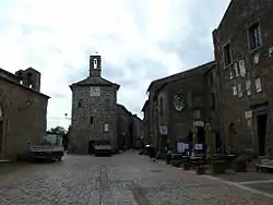 The main square in Sovana