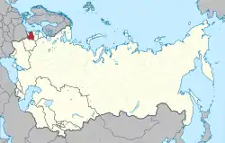 Location of Lithuania (red) within the Soviet Union