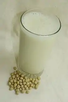 Soy milk and soybeans