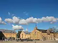 Quarter of Sarkanie Spīķeri old warehouses now reconstructed as offices and exhibition halls. Maskavas street 24.