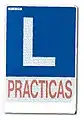 A Spanish L-plate - for driving school