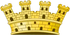 A depiction of a mural crown