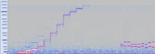 Spectrogram showing XDR soundburst and dual-tone data.