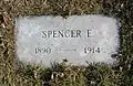 The footstone of Spencer Wishart