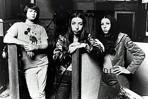 American Spring at Beach Boys Studio, 1972. From left: Brian Wilson, Marilyn Wilson, and Diane Rovell.