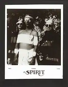 Spirit in 1990. L-R: Mike Nile, Randy California, and Ed Cassidy.