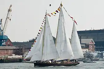 Spirit of Bermuda on a visit overseas.