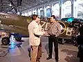 Discussing the value of the famous MH434 Spitfire MkIX B with the owner and Alan Titchmarsh