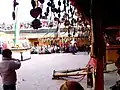 Musical instrument Tibetan horn kept on the floor during Spituk Gustor Festival in Spituk Monastery