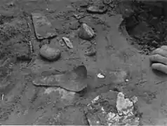Spoonville archaeological site - 1969 excavation, copper, fint, and mica artifacts
