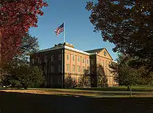 The arsenal building of the Springfield Armory museum and historical site.