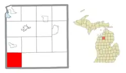 Location within Kalkaska County