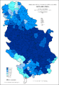 Share of Serbs in Serbia by municipalities 1991.