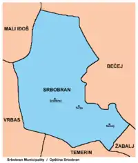 Map of Srbobran municipality