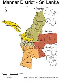 DS and GN Divisions of Mannar District, 2006