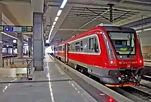 Red-coloured RA2 in Belgrade Central Station, Serbia