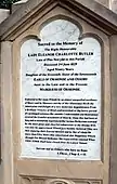 Inscription commemorating Eleanor Butler