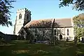 St Helen's Church, Kneeton, Nottinghamshire, mostly of 1879–90 by Ewan Christian except for the medieval west tower