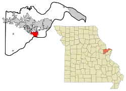 Location of Weldon Spring, Missouri