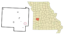Location of Gerster, Missouri