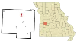 Location of Lowry City, Missouri