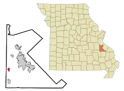 Location of Bismarck, Missouri