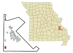 Location of Iron Mountain Lake, Missouri