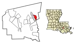 Location of Gramercy in St. James Parish, Louisiana.