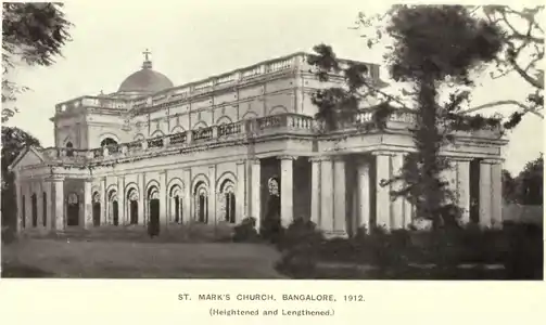 St. Mark's Church, Bangalore (Heightened and Lengthened, 1912), from 'The Church in Madras, Volume II' by Rev. Frank Penny