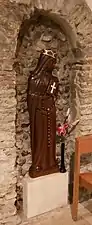 St Bertha of Kent wooden statue, south wall of the church
