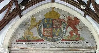 Elizabethan Royal Arms in the church of Ludham, Norfolk